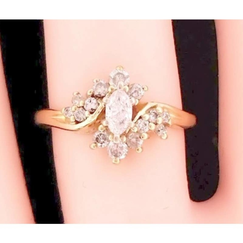 14K Diamond Wedding Engagement Ring REAL DIAMONDS